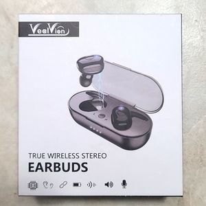 WIRELESS EARBUDS by Vealvion, NWT in bx, Bluetooth 1 pair black